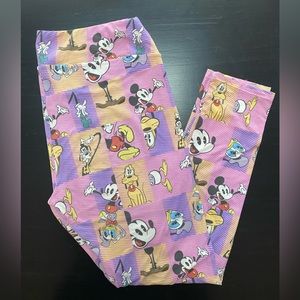 LulaRoe Disney Leggings TC Tall & Curvy Mickey  Pluto Goody Pink